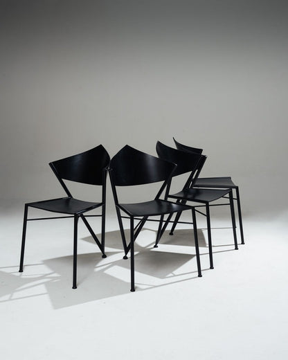 PAIRE DE CHAISES 'D-TEC' POSTMODERNES, VICTORY, 1980s