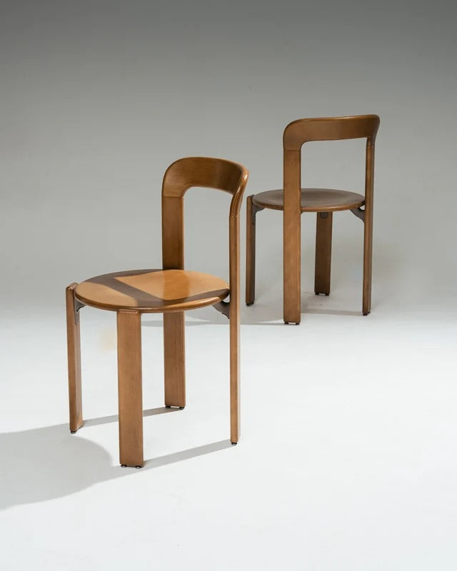 SET DE 4 CHAISES EN HÊTRE MASSIF, BRUNO REY, DIETIKER, 1980s