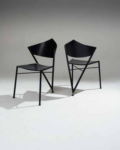 PAIRE DE CHAISES 'D-TEC' POSTMODERNES, VICTORY, 1980s
