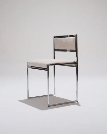 PAIR OF METAL AND TEXTURED FABRIC CHAIRS, 1970S