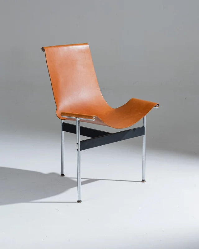 SET OF 4 3LC LEATHER AND METAL CHAIRS, LITTELL &amp; KATAVOLOS, 1960s