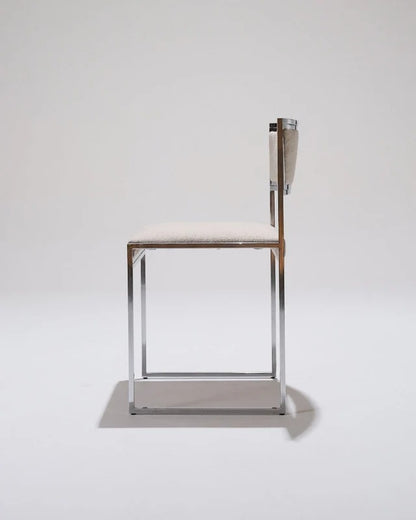 PAIR OF METAL AND TEXTURED FABRIC CHAIRS, 1970S