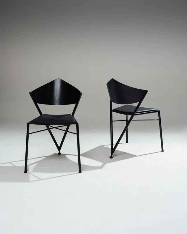 PAIRE DE CHAISES 'D-TEC' POSTMODERNES, VICTORY, 1980s