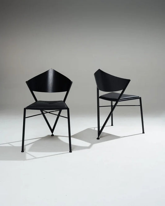 PAIRE DE CHAISES 'D-TEC' POSTMODERNES, VICTORY, 1980s