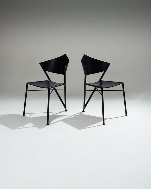 PAIRE DE CHAISES 'D-TEC' POSTMODERNES, VICTORY, 1980s
