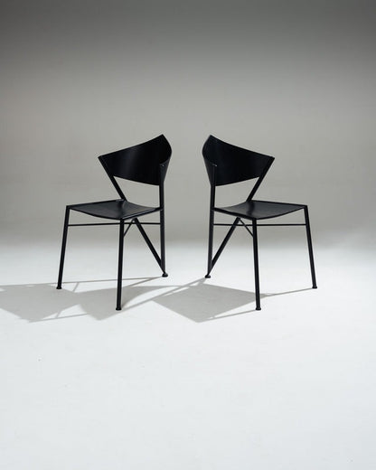 PAIRE DE CHAISES 'D-TEC' POSTMODERNES, VICTORY, 1980s