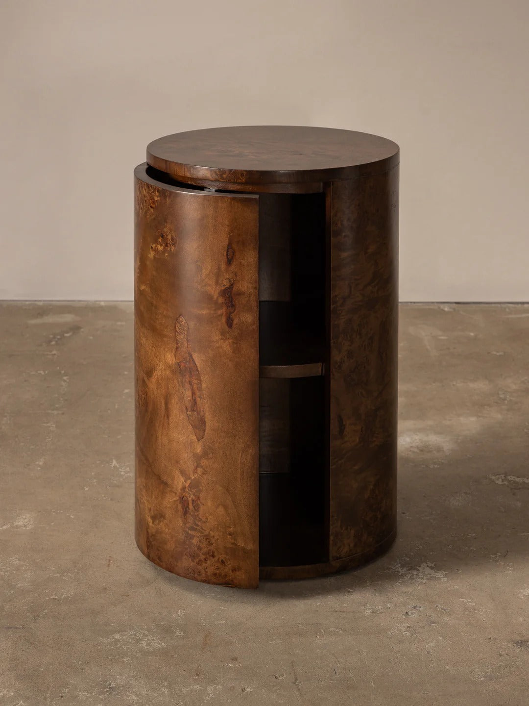 BURL WOOD SIDE TABLE