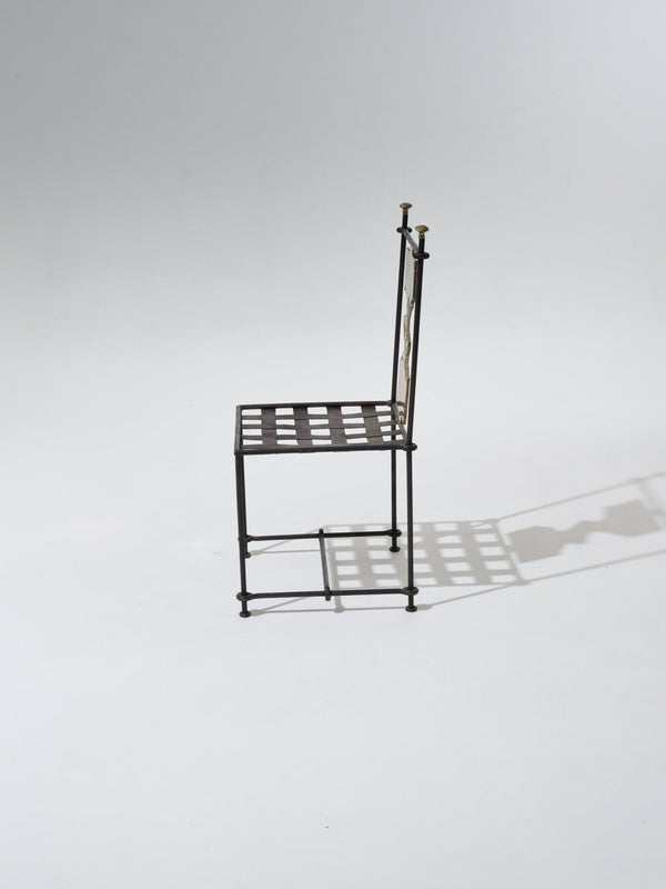 SET OF 2 METAL AND BRONZE CHAIRS, DAVID MARSHALL, 1970s