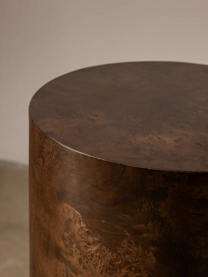BURL WOOD SIDE TABLE