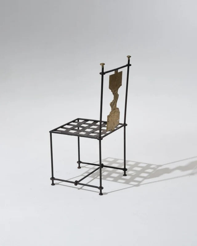 SET OF 2 METAL AND BRONZE CHAIRS, DAVID MARSHALL, 1970s