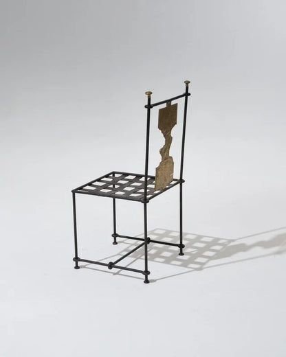 SET OF 2 METAL AND BRONZE CHAIRS, DAVID MARSHALL, 1970s