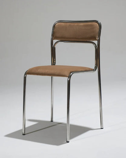 SET DE 4 CHAISES EN ACIER TUBULAIRE ET VELOURS