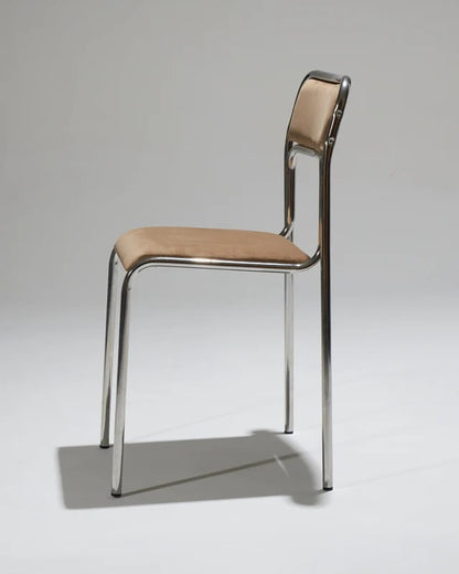 PAIRE DE CHAISES EN ACIER TUBULAIRE ET VELOURS