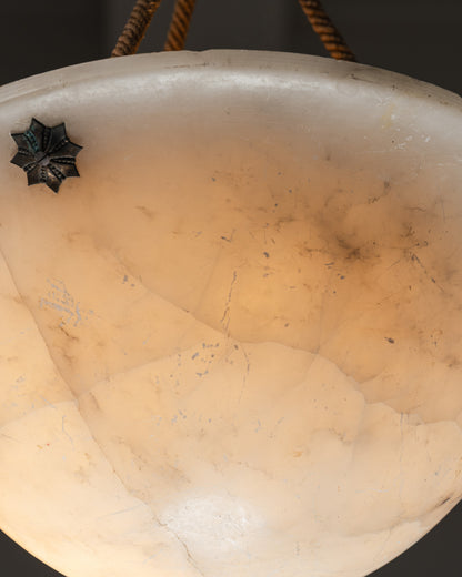 ALABASTER SUSPENSION LIGHT, 1940s
