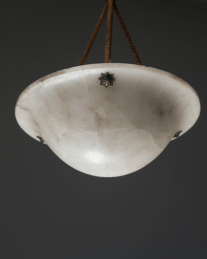 ALABASTER SUSPENSION LIGHT, 1940s