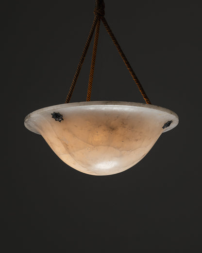 ALABASTER SUSPENSION LIGHT, 1940s