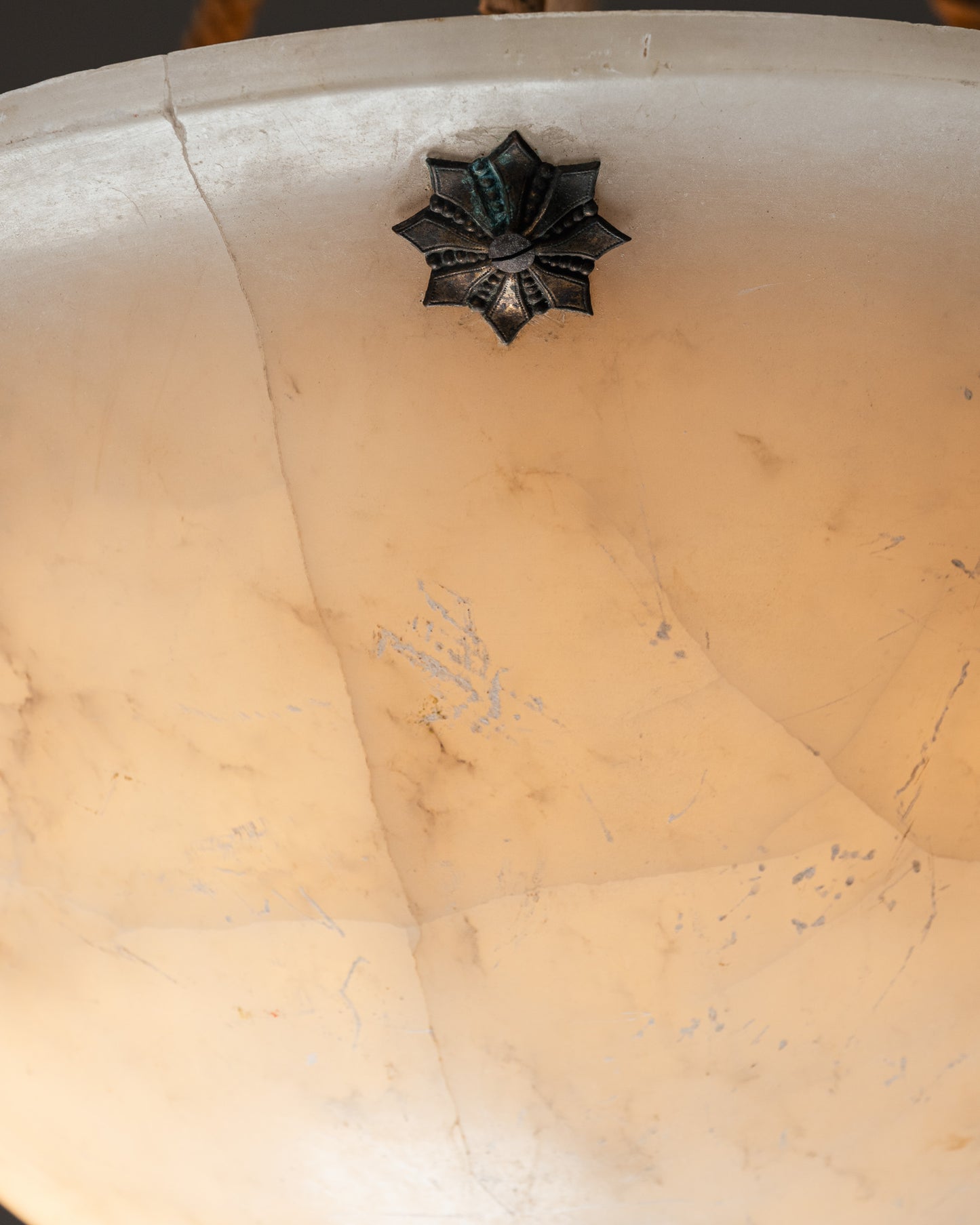ALABASTER SUSPENSION LIGHT, 1940s