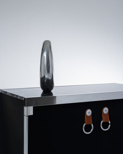 VASE SPACE AGE EN ALUMINIUM, 1980s