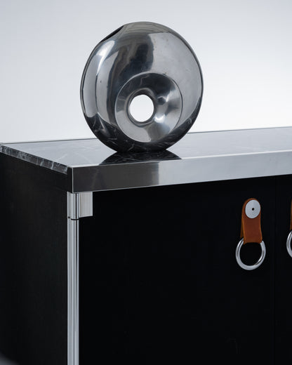 VASE SPACE AGE EN ALUMINIUM, 1980s