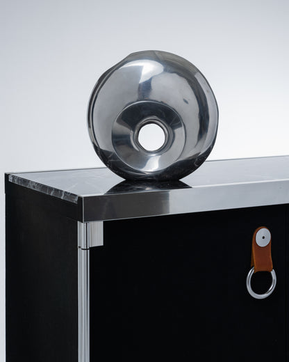 VASE SPACE AGE EN ALUMINIUM, 1980s