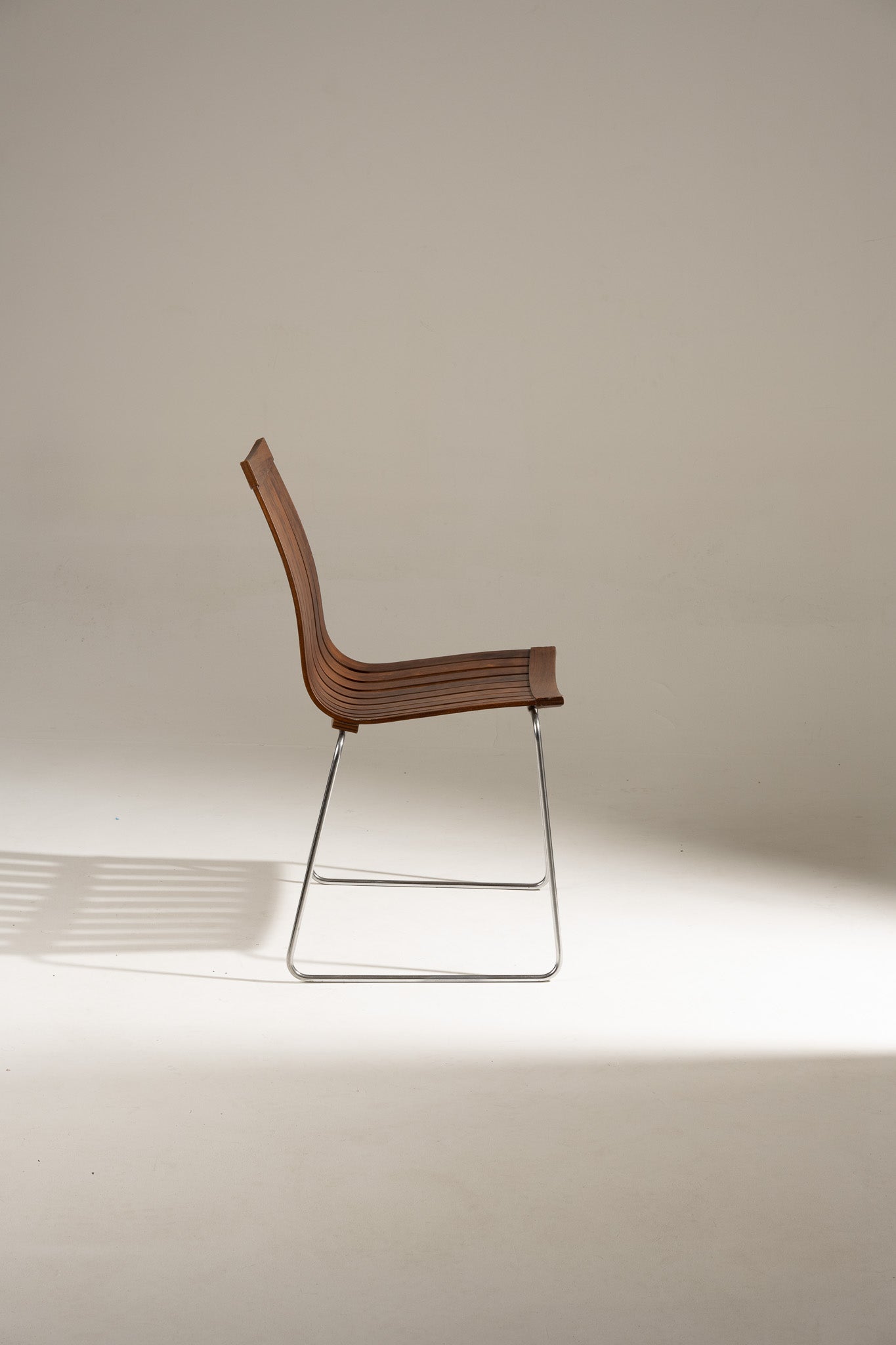 SCANDIA WOOD AND STEEL CHAIR, HANS BRATTRUD, 1960S