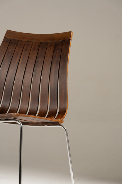 SCANDIA WOOD AND STEEL CHAIR, HANS BRATTRUD, 1960S