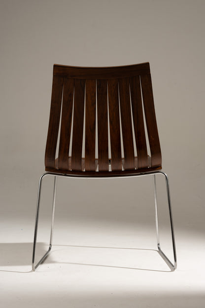 SCANDIA WOOD AND STEEL CHAIR, HANS BRATTRUD, 1960S