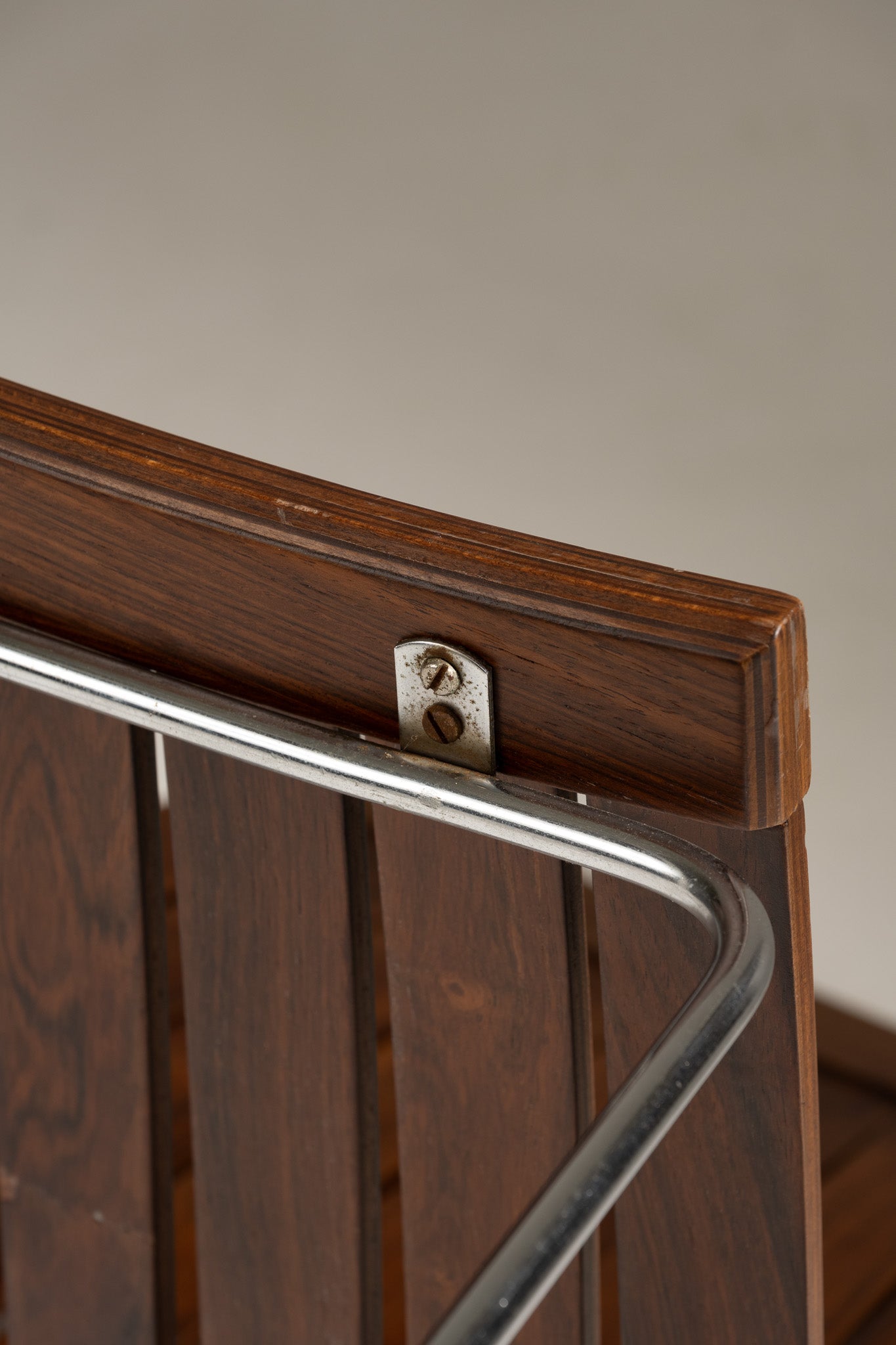 SCANDIA WOOD AND STEEL CHAIR, HANS BRATTRUD, 1960S