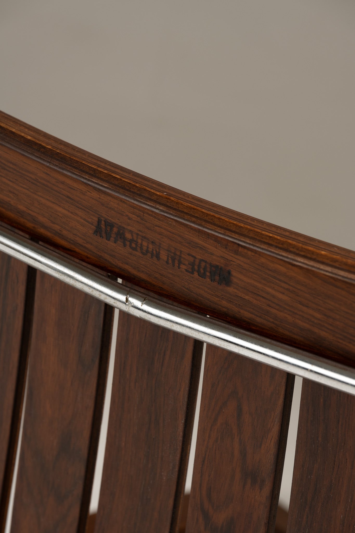 SCANDIA WOOD AND STEEL CHAIR, HANS BRATTRUD, 1960S