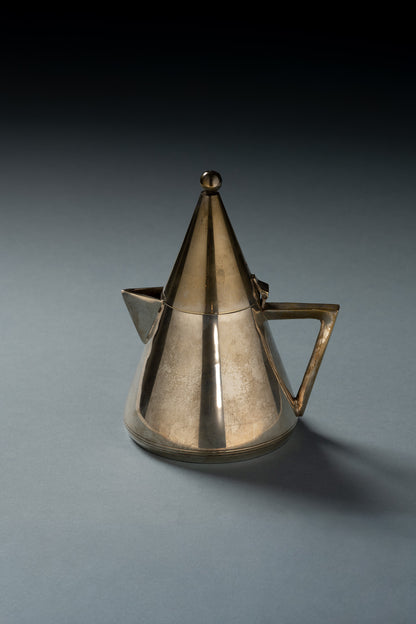 Silver-plated metal tea set, 1950s