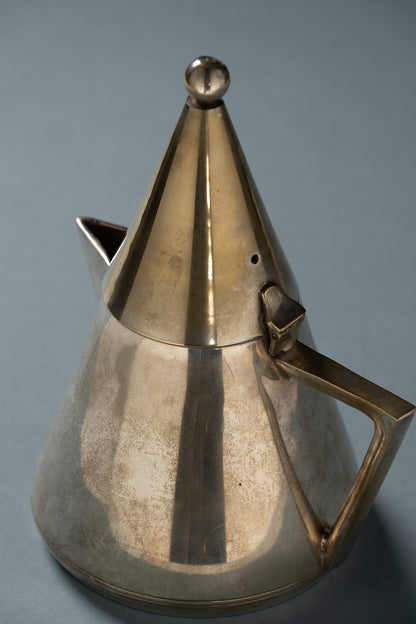 Silver-plated metal tea set, 1950s