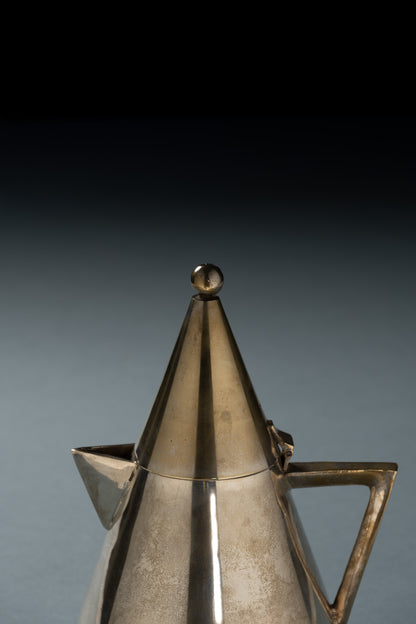 Silver-plated metal tea set, 1950s