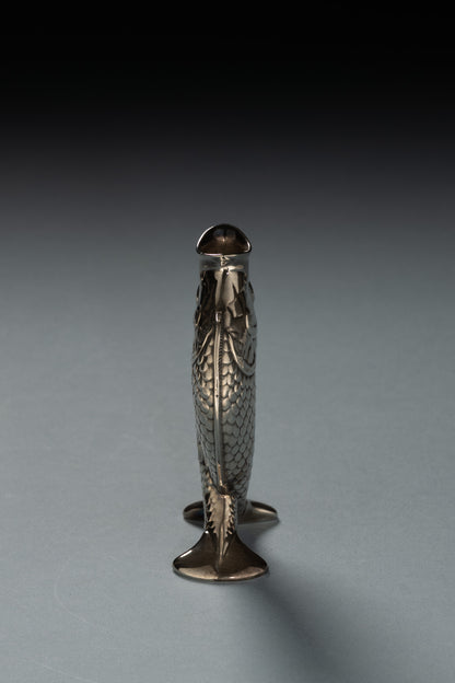 VASE POISSONS EN MÉTAL ARGENTÉ, CHRISTOFLE, 1980s