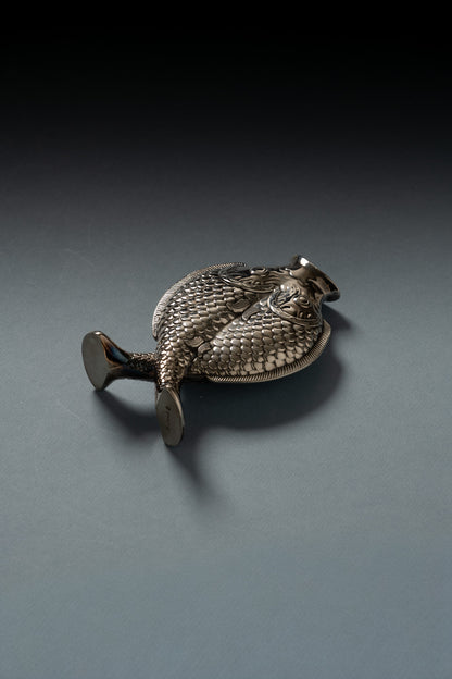 VASE POISSONS EN MÉTAL ARGENTÉ, CHRISTOFLE, 1980s