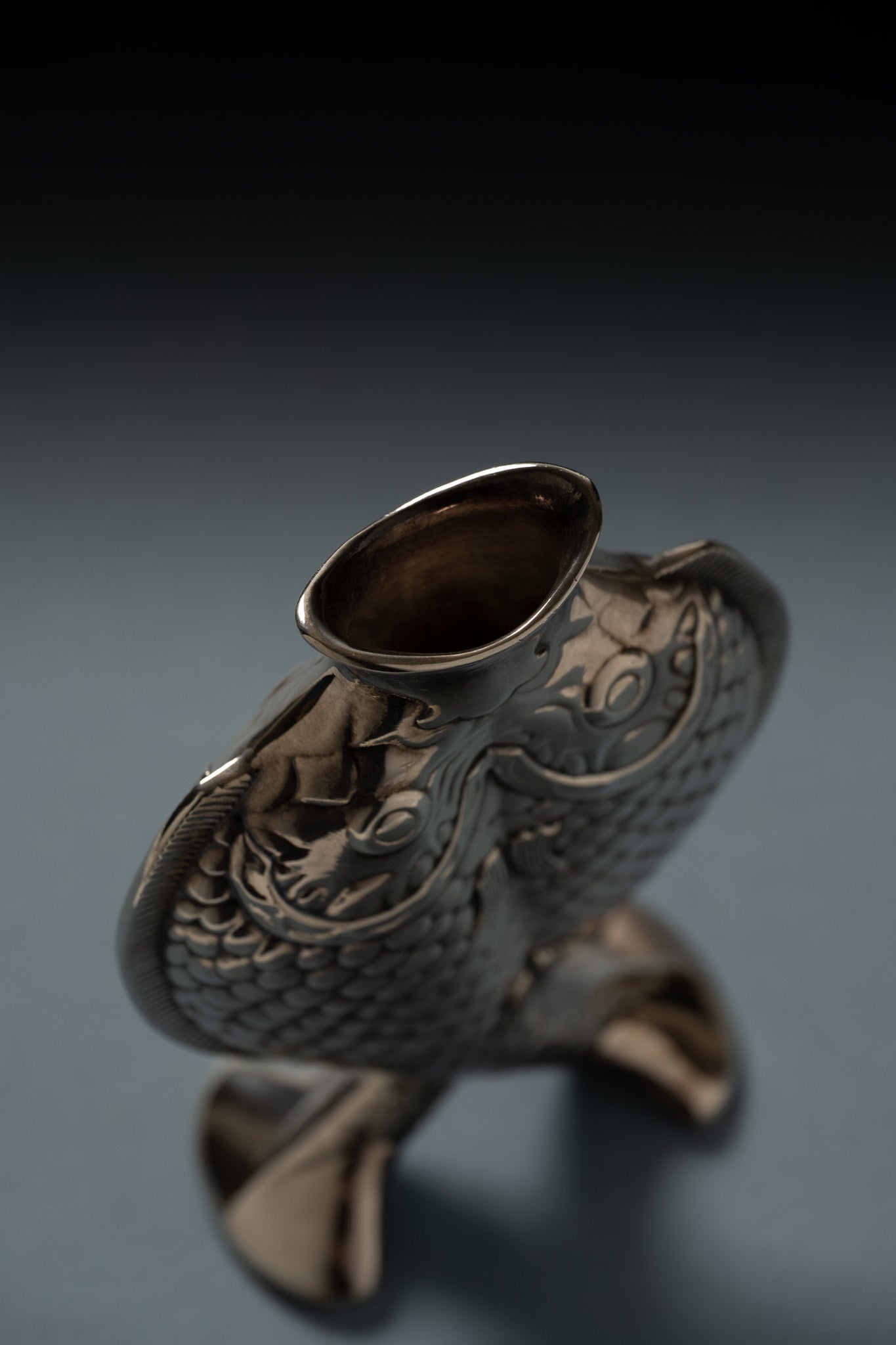 VASE POISSONS EN MÉTAL ARGENTÉ, CHRISTOFLE, 1980s