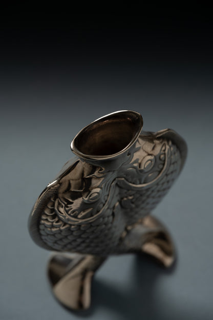 VASE POISSONS EN MÉTAL ARGENTÉ, CHRISTOFLE, 1980s