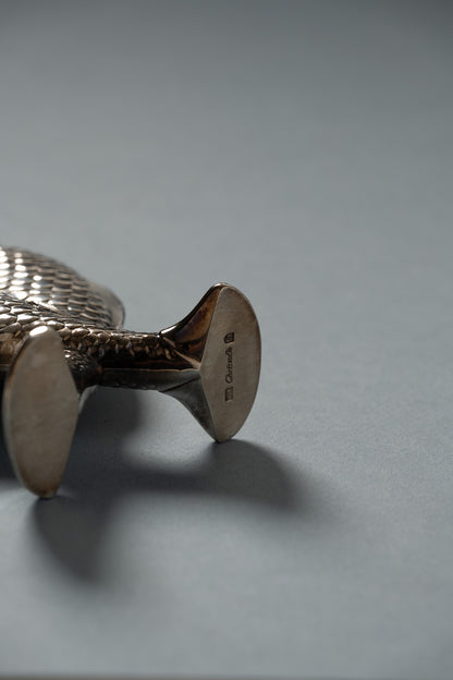 VASE POISSONS EN MÉTAL ARGENTÉ, CHRISTOFLE, 1980s