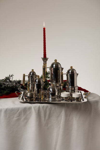 LARGE ITALIAN METAL COFFEE MAKER, 1980S