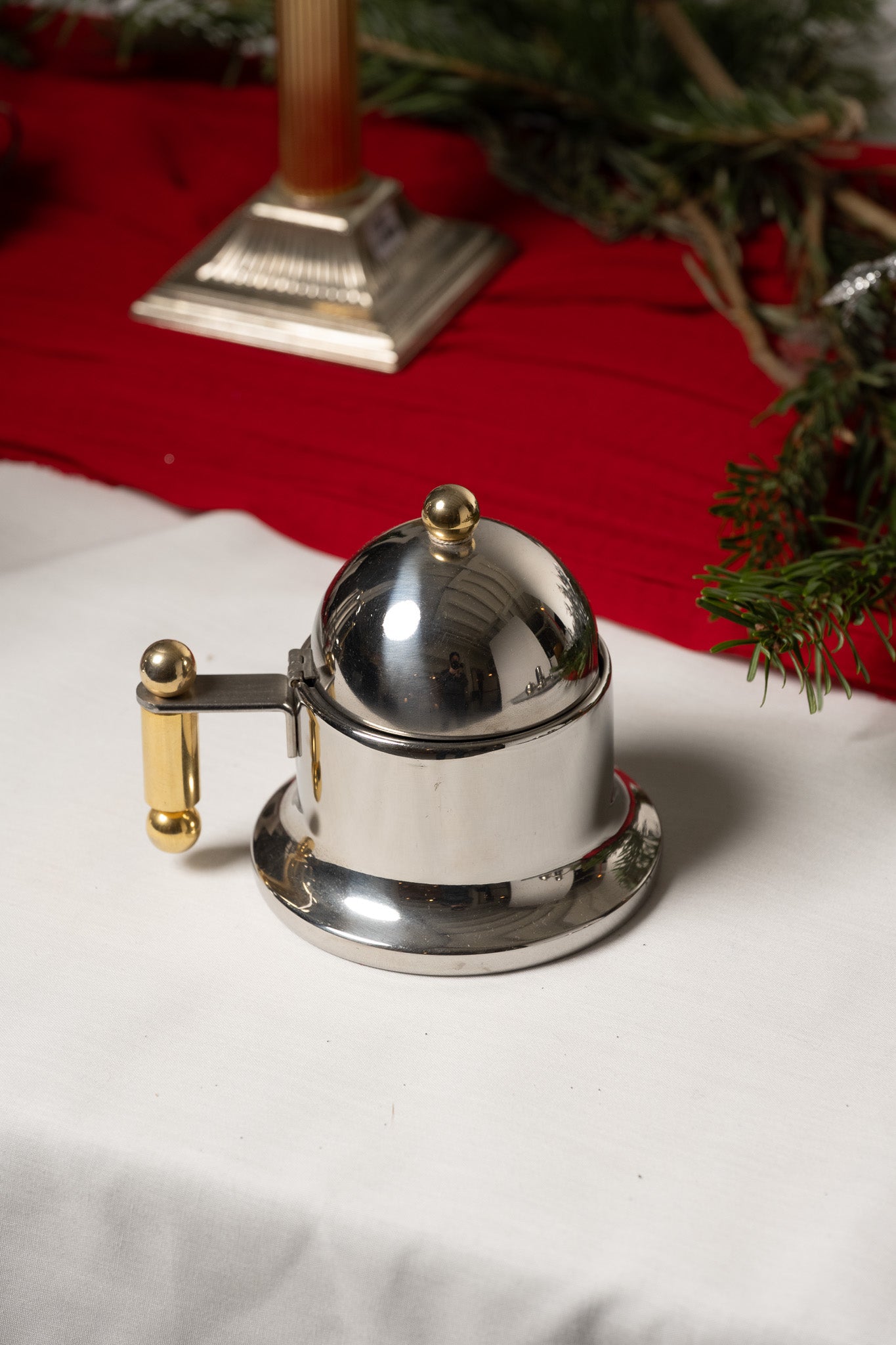 ITALIAN SILVER-PLATED METAL TEA SET, 1980S