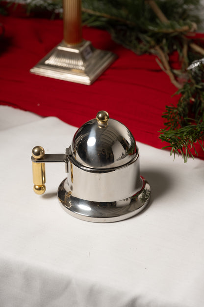 ITALIAN SILVER-PLATED METAL TEA SET, 1980S