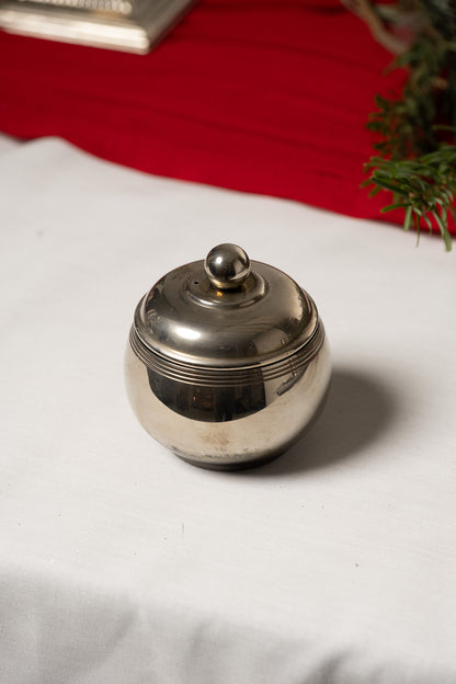 ITALIAN SILVER-PLATED METAL TEA SET, 1980S