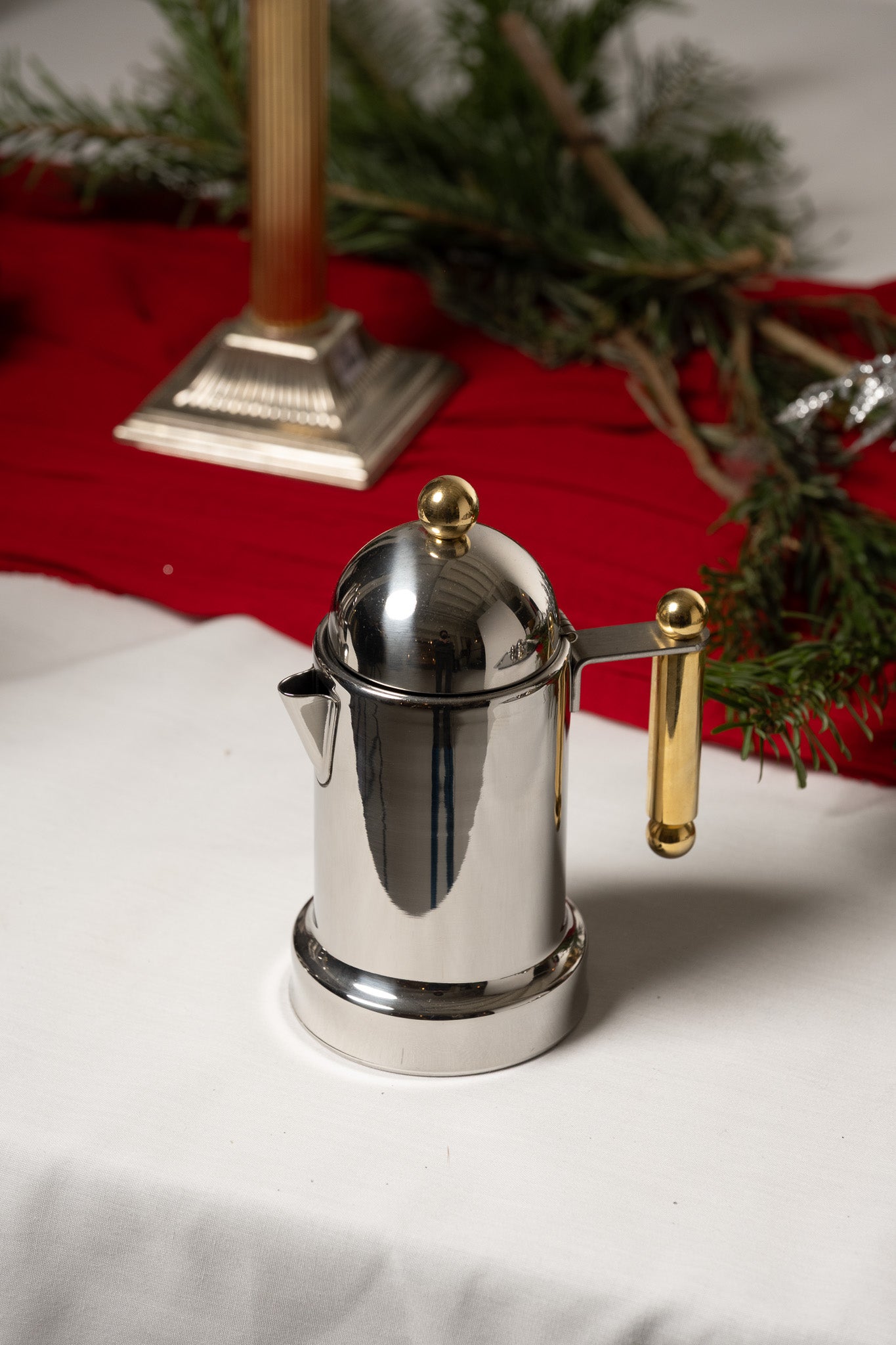 ITALIAN SILVER-PLATED METAL TEA SET, 1980S