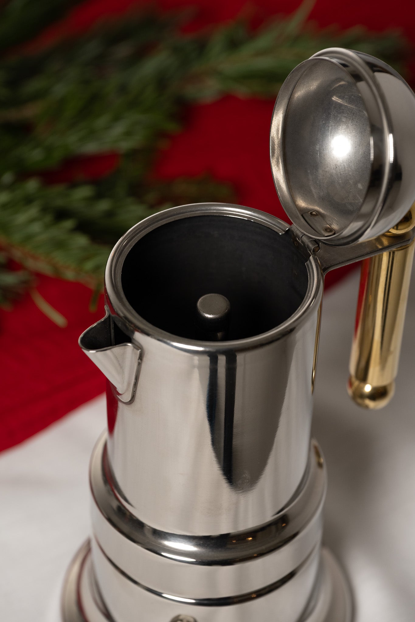 LARGE ITALIAN METAL COFFEE MAKER, 1980S