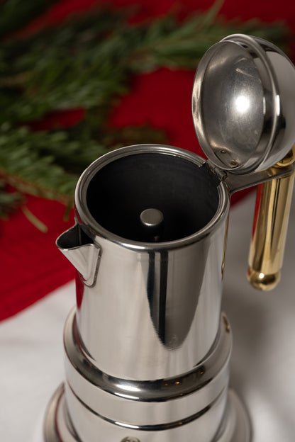 LARGE ITALIAN METAL COFFEE MAKER, 1980S