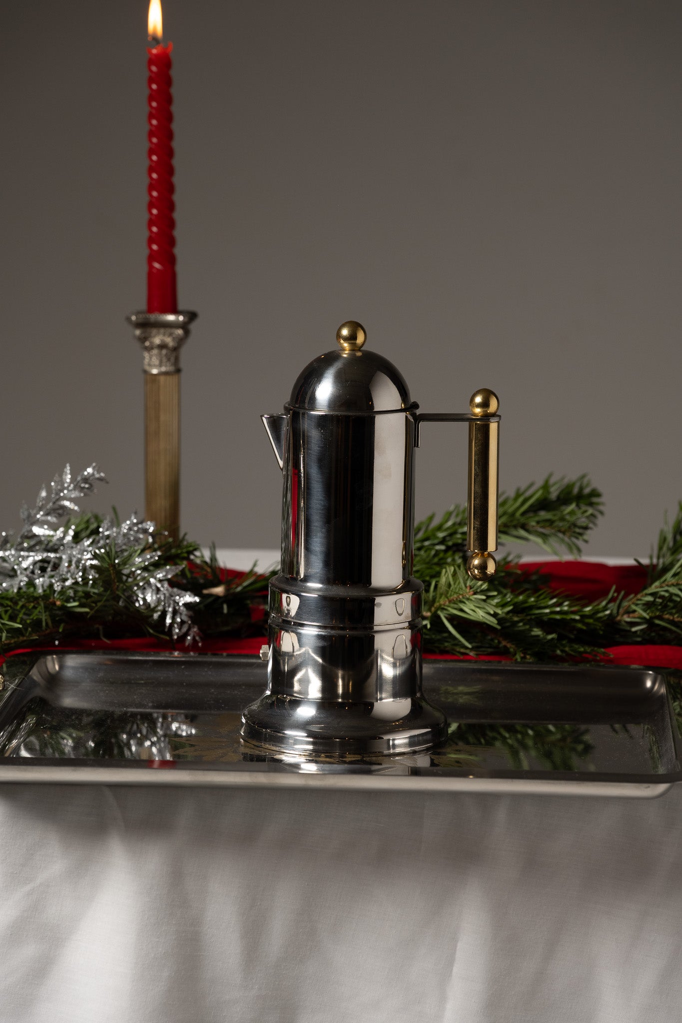 LARGE ITALIAN METAL COFFEE MAKER, 1980S