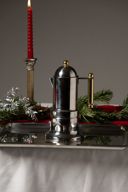 LARGE ITALIAN METAL COFFEE MAKER, 1980S