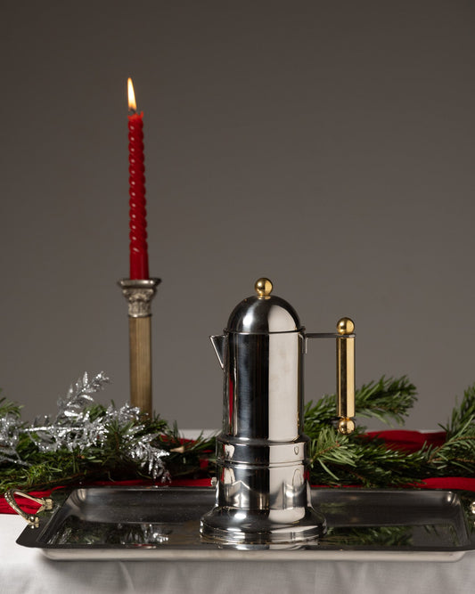 GRANDE CAFETIÈRE ITALIENNE EN MÉTAL, 1980s