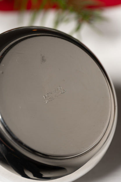 SERVICE À CAFÉ EN INOX ET LAITON, ITALIE, 1980s