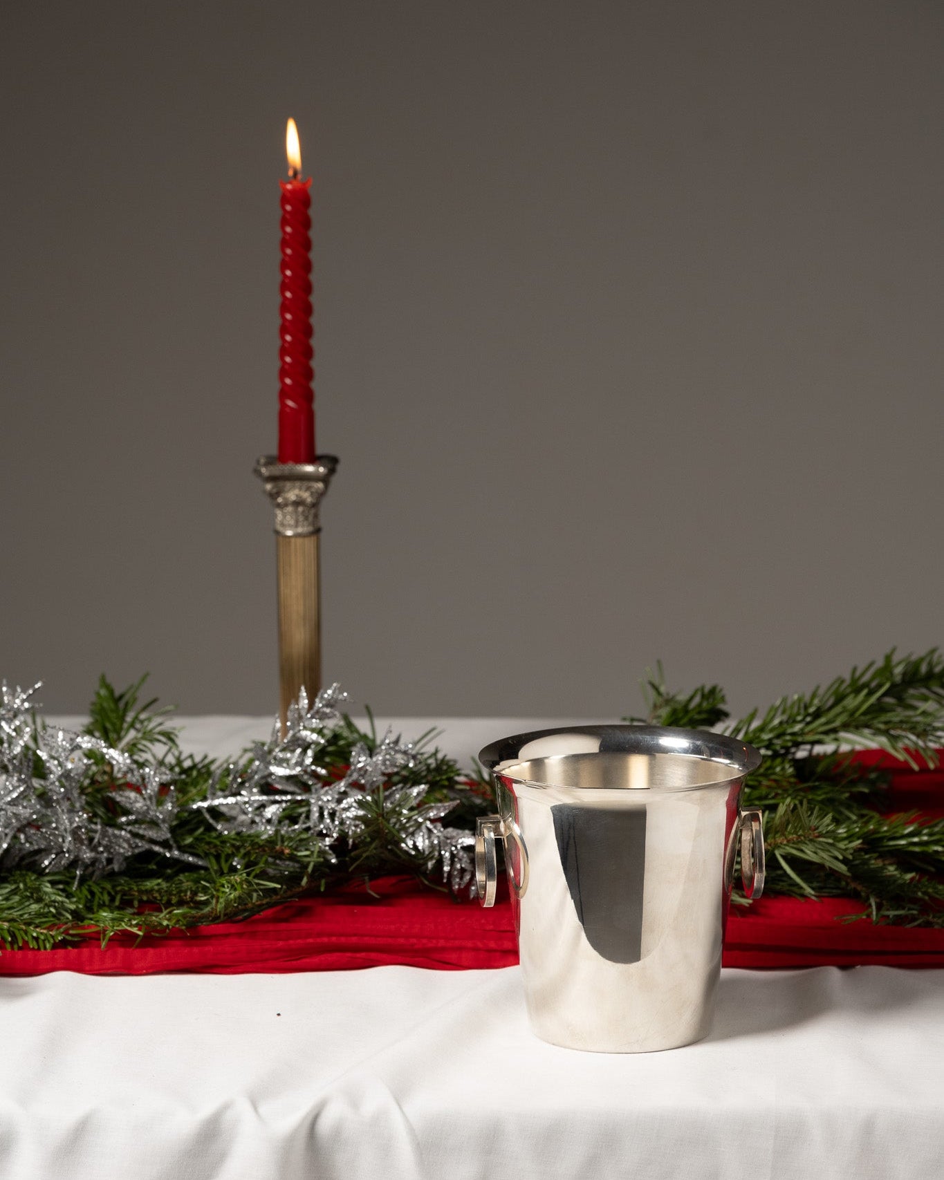 SEAU À GLACE EN MÉTAL ARGENTÉ, SAINT MÉDARD, 1970s