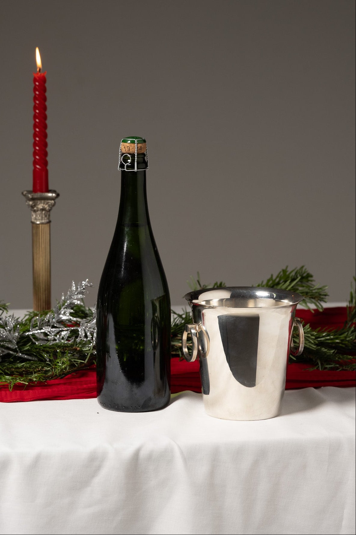 SEAU À GLACE EN MÉTAL ARGENTÉ, SAINT MÉDARD, 1970s